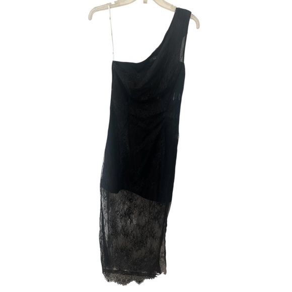 Lulu's Black One-Shoulder Lace Dress - Picture 4 of 10